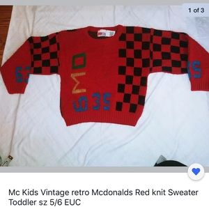 Mc Kids Vintage 80s Mcdonalds McKids Crew Sweater